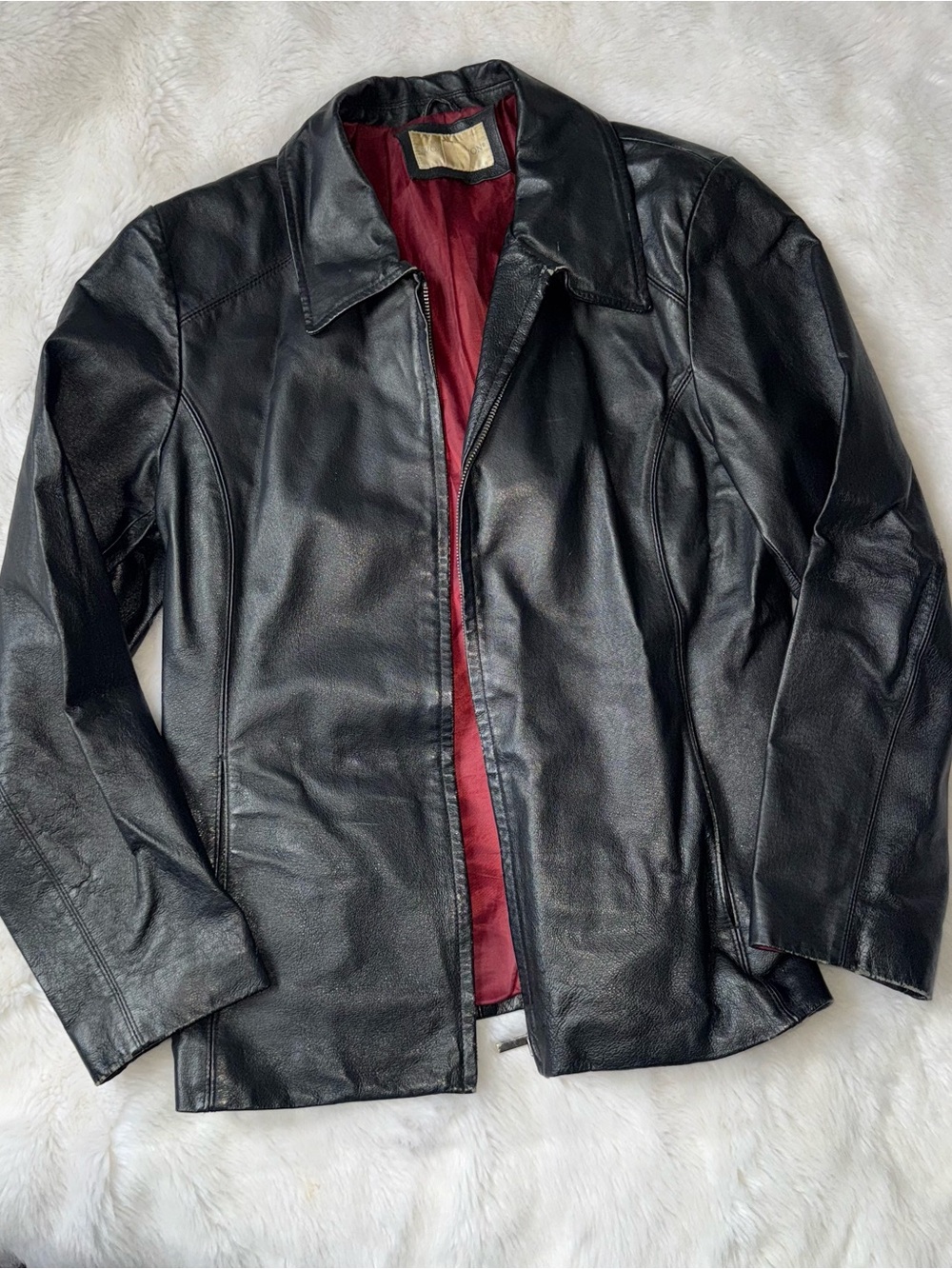 Worthington Vintage Leather Jacket with red Interior